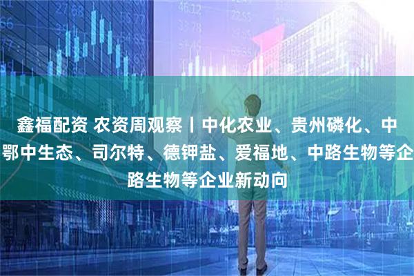 鑫福配资 农资周观察丨中化农业、贵州磷化、中农控股、鄂中生态、司尔特、德钾盐、爱福地、中路生物等企业新动向